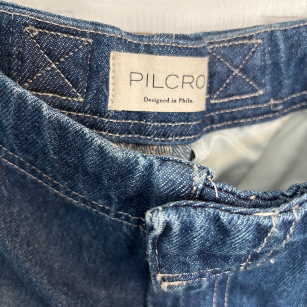 Pilcro and the Letterpress High Rise Barrel Wide Leg Jeans Blue Denim 28 - Picture 3 of 16